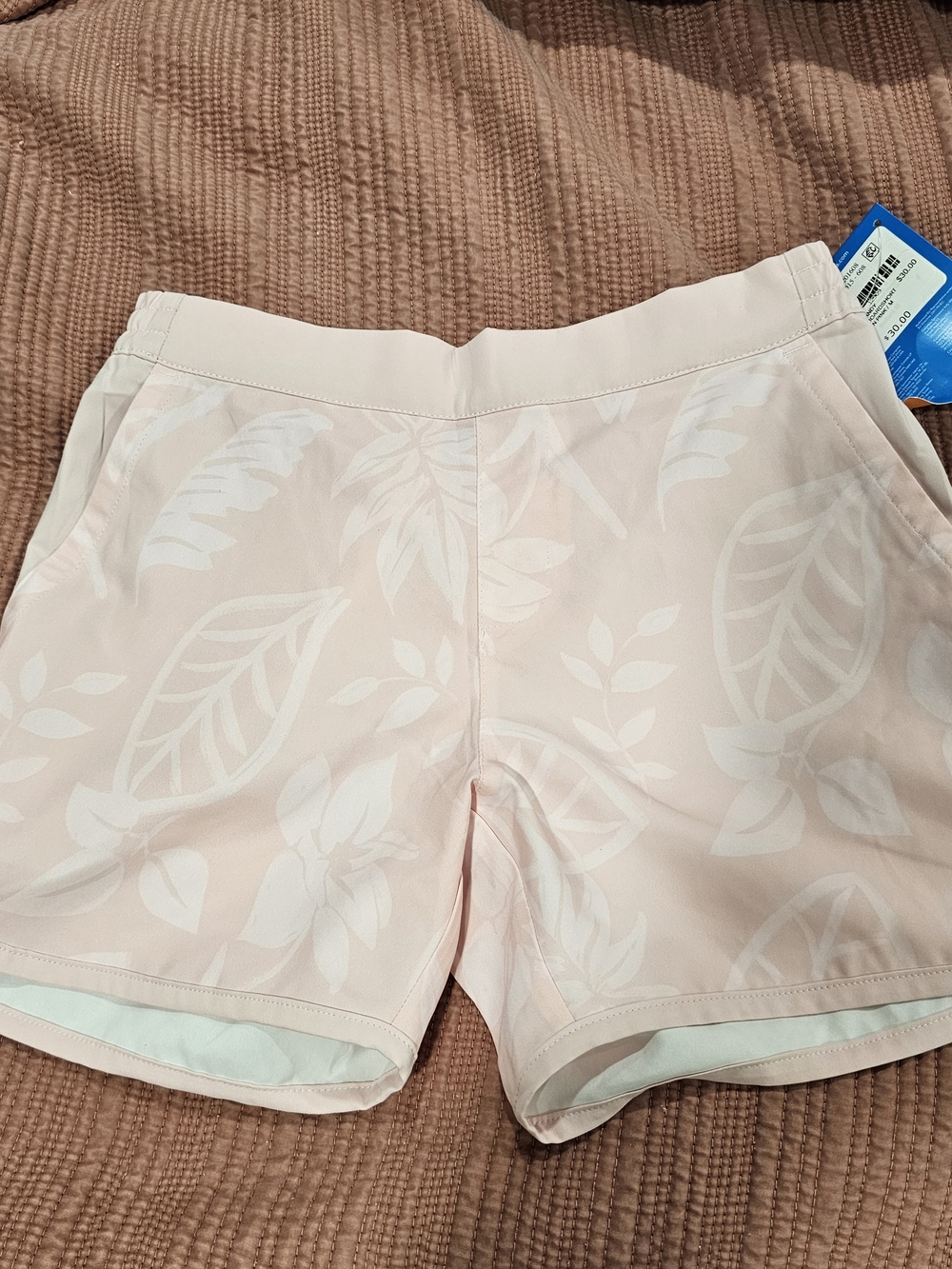 Columbia Light Pink Floral Print Girls' Active Shorts